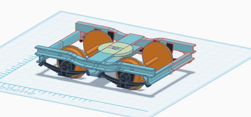 Drehgestell 45mm aus 3D Druckteilen